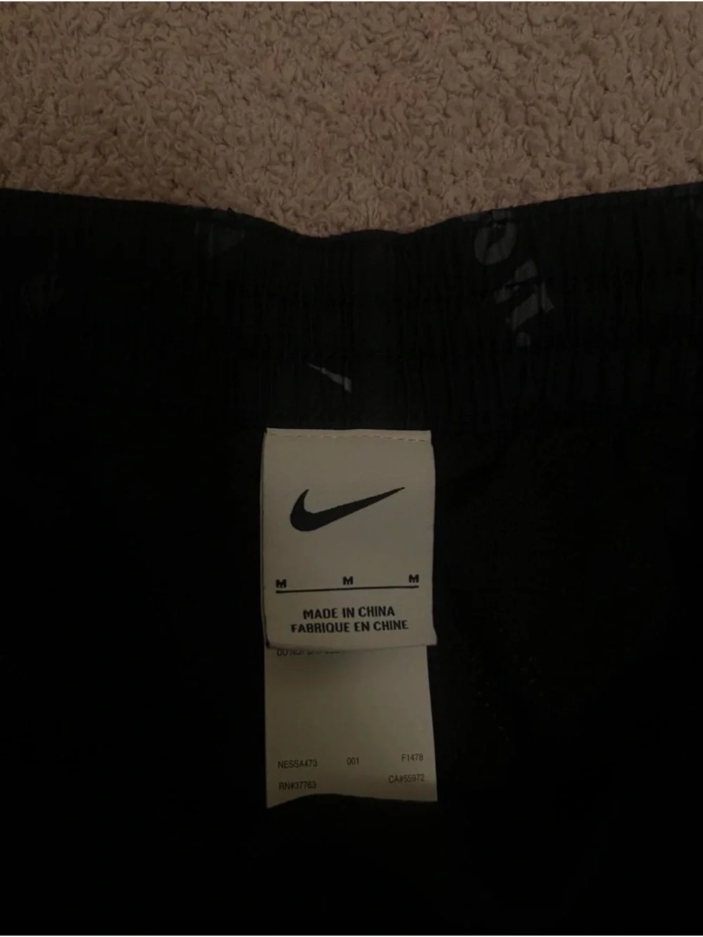 Nike Black All-Over Logo Swim Trunks